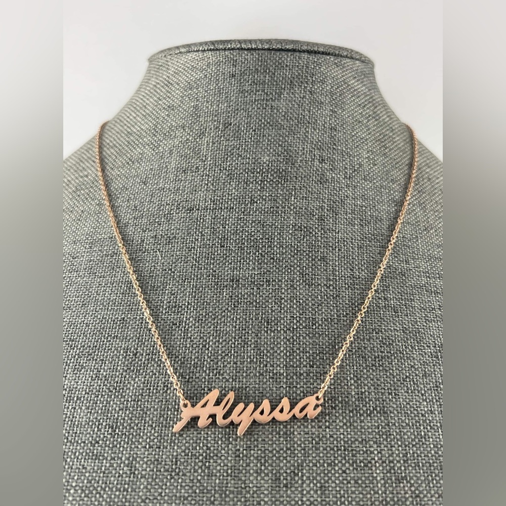 Alyssa Name Personalized Necklace Name Pendant RoseGold New